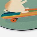 Vægcirkel Treechild - Skateboard Bunny – print på aluminium (Alu-Dibond)