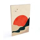 Stampa su legno Kubistika - Sunset with Birds