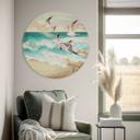 Dibond vægdekoration Måger på stranden - SpaceFrog Designs – print på aluminium (Alu-Dibond)