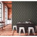 Livingwalls Fleecetapet, Metropolitan Stories Art Deco Ava New York, Metallic, Sort