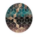 Wandcirkel Fredriksson - Gold Green Geometry