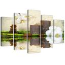 5 stykke lærredsprint Zen Spa Candle Orchid