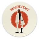 Billede Imagine Peace - To for fred og håb - Retrodrome - rund – print på aluminium (Alu-Dibond)