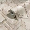 Ikke-vævet tapet i beige, grå rombe-illusion 3D-look moderne 