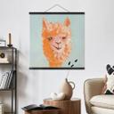 Póster de tela Alpaca naranja - Zwara - Cuadrado
