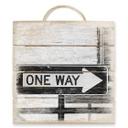 Cuadro de madera Placa de calle de sentido único - 40x41,5 cm