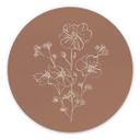 Billede Wild Rose Bouquet Mocha Mousse - Anis Illustration - rund – print på aluminium (Alu-Dibond)