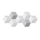 3D Hexagon Alu-Dibond sæt - Lys marmor (sæt med 7)