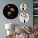 Tableau sur alu-Dibond rond Kubistika - Bouquet de fleurs (set 3 pièces)