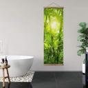 Póster de tela Sol en un bosque de bambú - Panorama