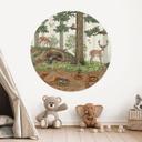 Wallsticker skjulte objekter skovens dyr - Kikki Belle - Round