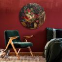 Cuadro de madera Delacroix - Jarrón con flores sobre una consola - Redondo