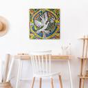 Glasbillede - Farverig fredsdue - inspireret af Matisse - Zamart