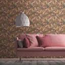 tapet med junglemotiv brun beige - non-woven tapet med blomster i blå lilla