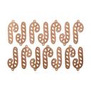 Decoración en madera de Navidad - Bastón de caramelo de madera de caoba (14 piezas)