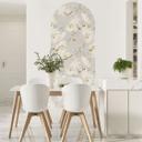 Wallsticker rundbue vægpanel fugle mellem hvide blomster - UN Design - smal