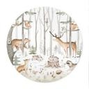 Póster Aventura con animales del bosque - Kvilis - Redondo