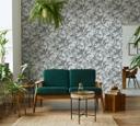 Blomstertapet, non-woven tapet Novamur Jackie hvid, sort