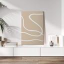 Lienzo 1X Estudio - Pinceladas blancas sobre beige