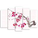 5 stykke lærredsprint Cherry Blossom Japan Nature