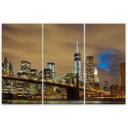3 stykke lærredstryk, New York Skyline USA Manhattan Brown