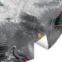 Fototapet - Rundt Kikki Belle - Tropical Birds sort og hvid - vliesetapet/selvklæbende non-woven tap