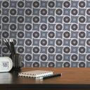 Papel pintado gráfico con motivos circulares en blanco y negro - papel pintado no tejido de estilo retro