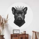 Zelfklevende Wandcirkel Korenkova - King French Bulldog