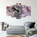 5 stykke lærred print Abstrakt hjerte violet lilla