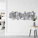 Wallsticker -  Skovsilhuette Panorama vandfarve -  grå