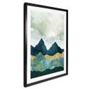 Póster Paisaje soleado en azul y dorado - SpaceFrog Designs