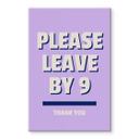 Glasbillede - Please leave by 9 - Fritsch