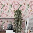 Mønstret tapet FN-design - Pink Paeonia