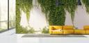 tapet efeu væg grøn creme - non-woven tapet Industrial Livingwalls - mat og glat