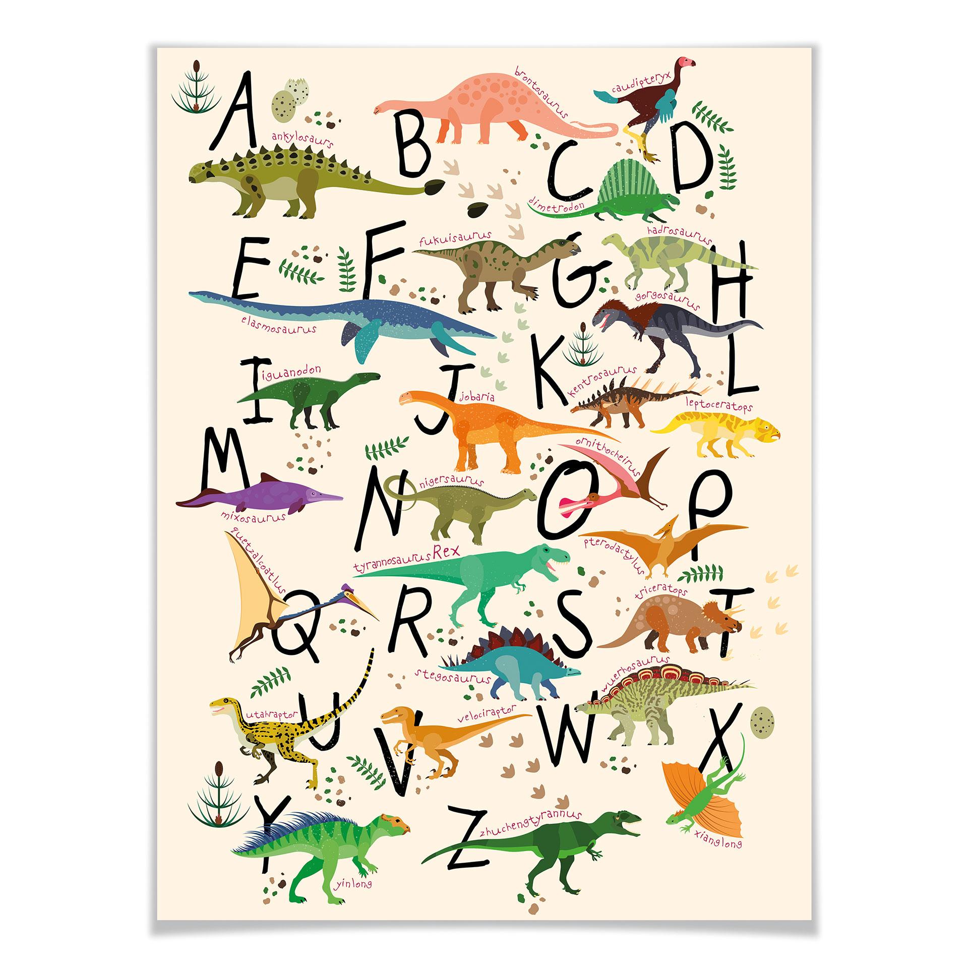 Plakat - Alfabet dinozaurów
