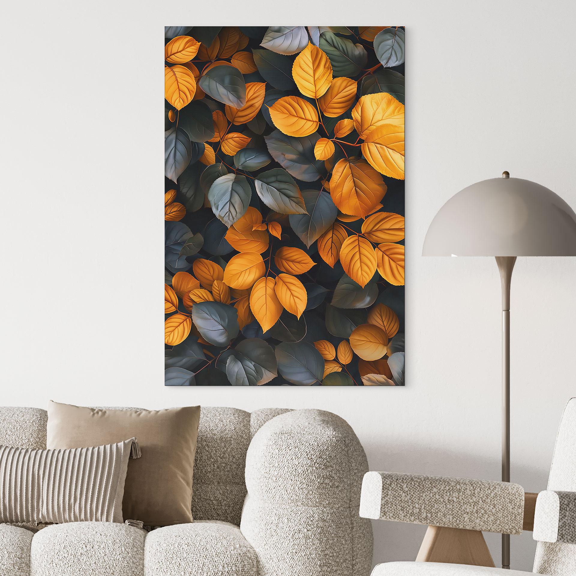 Wanddecoratie Glinsterende bladeren in de herfst - Jaszke - Alu-Dibond