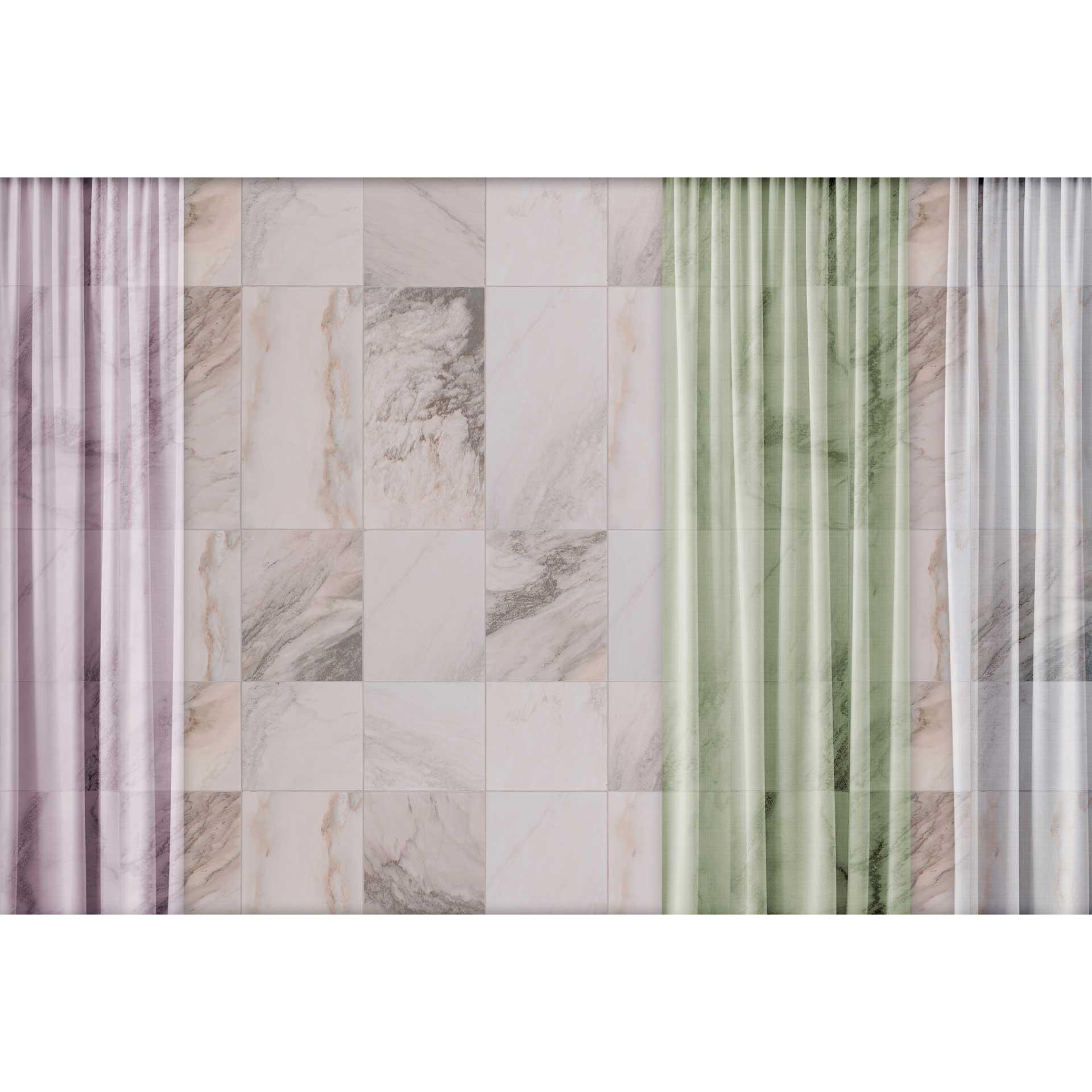 Marmerbehang in pasteltinten met textieleffect - elegantie voor thuis