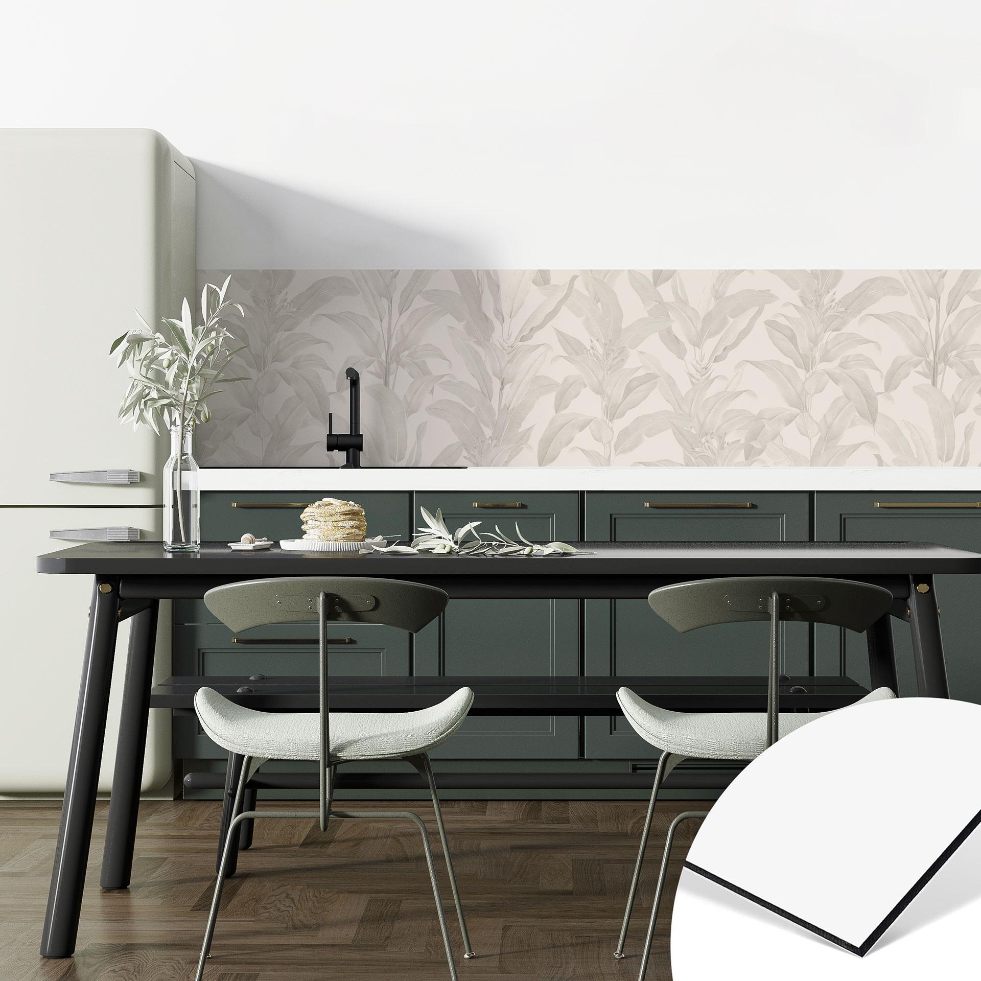 Stænkplade til køkken Urban Jungle tropiske blade creme - Bloomery Decor