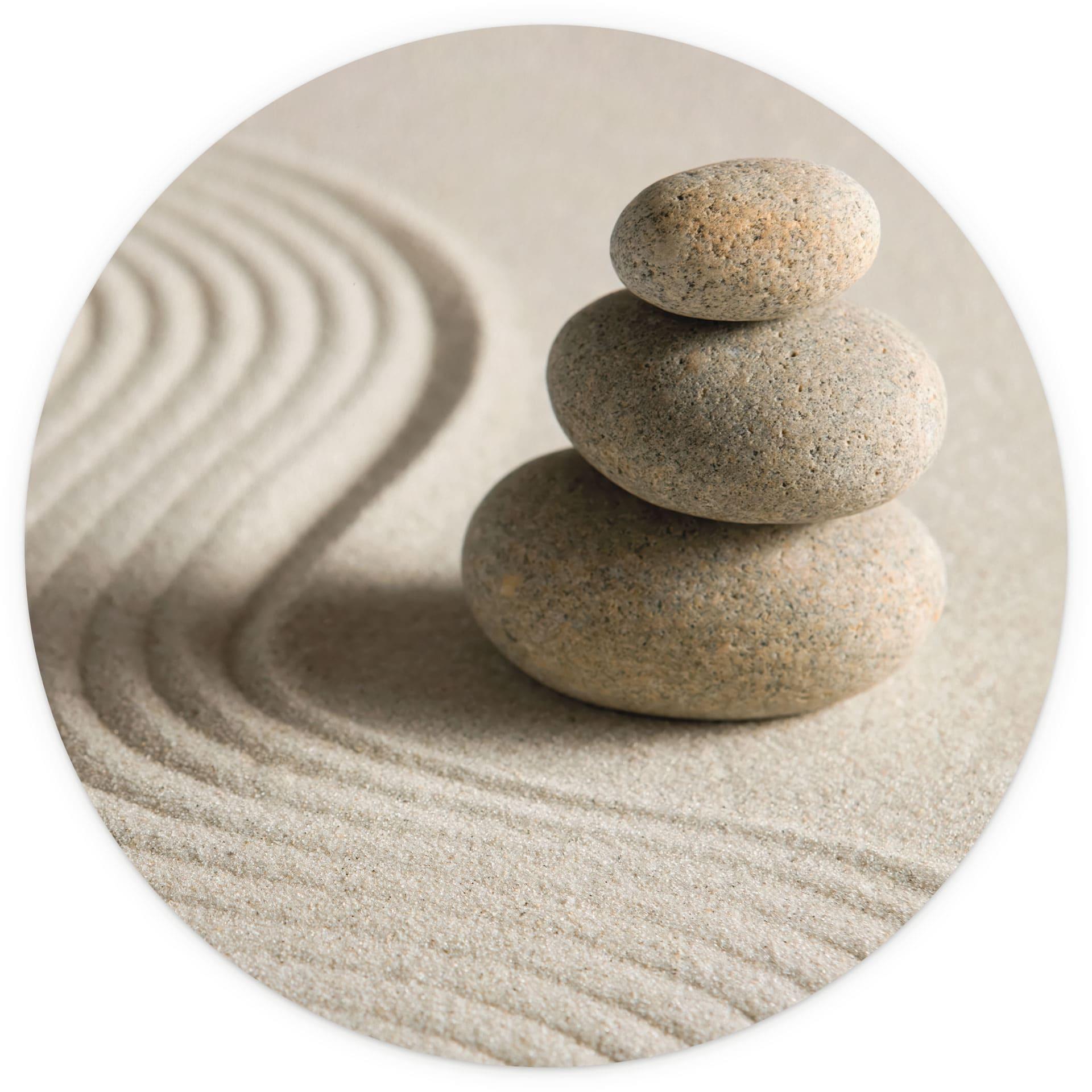 Wellness Fototapet Sten i sand 2 - Rund - vliesetapet/selvklæbende non-woven tapet