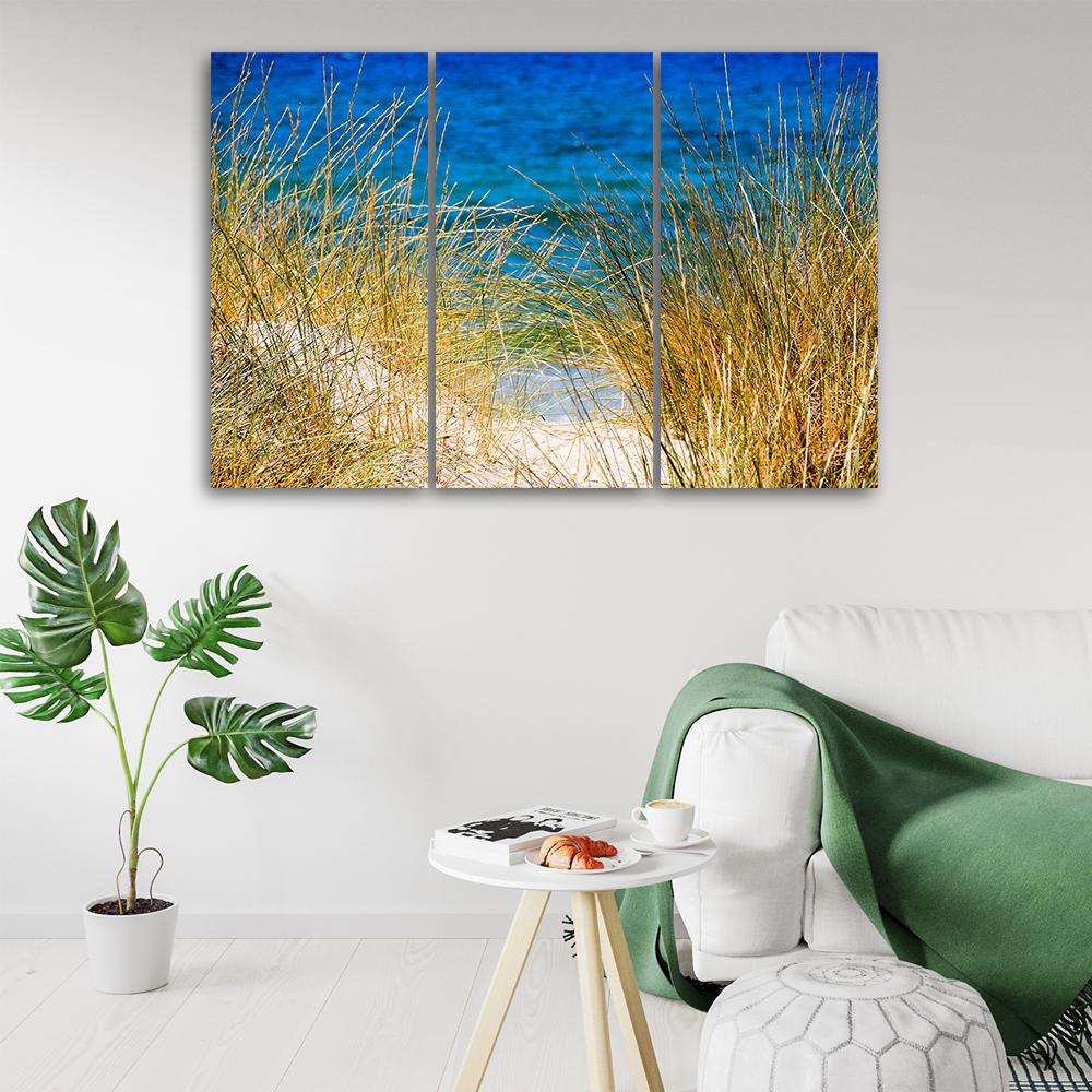 3 stykke lærredstryk, Grass Sea Beach