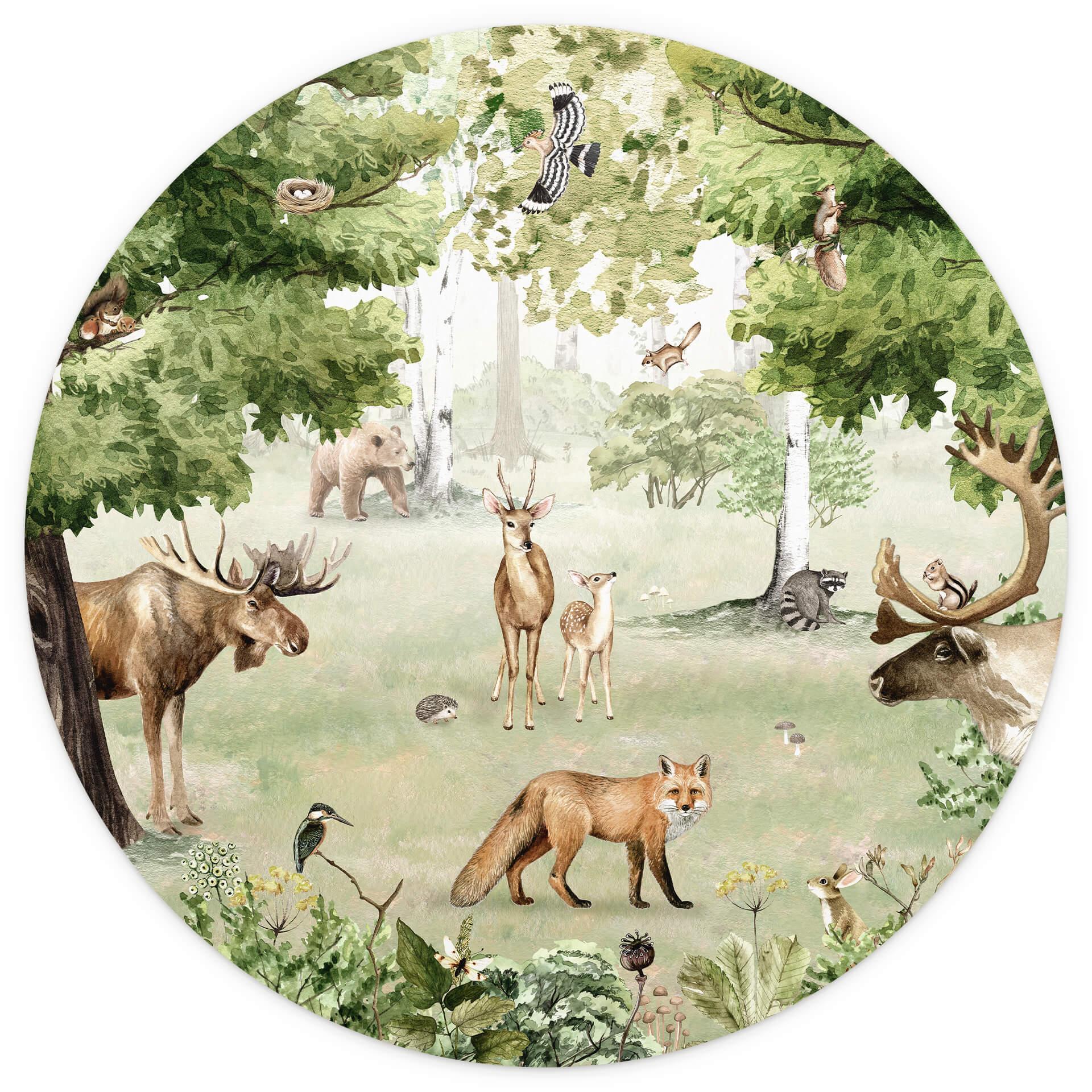 Behangcirkel Kikki Belle - Forest Wonder - vliesbehang/zelfklevend vliesbehang