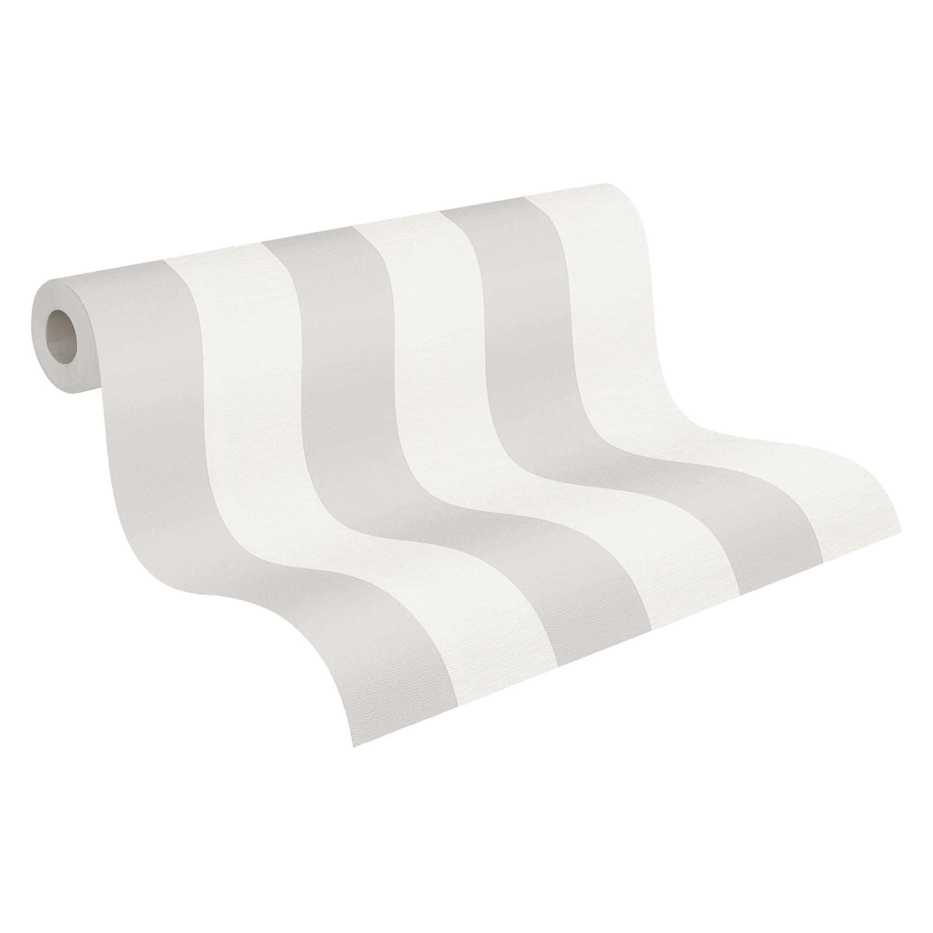 Strepen behang beige crème - vliesbehang kunst A.S. Création - mat en licht structuurloos