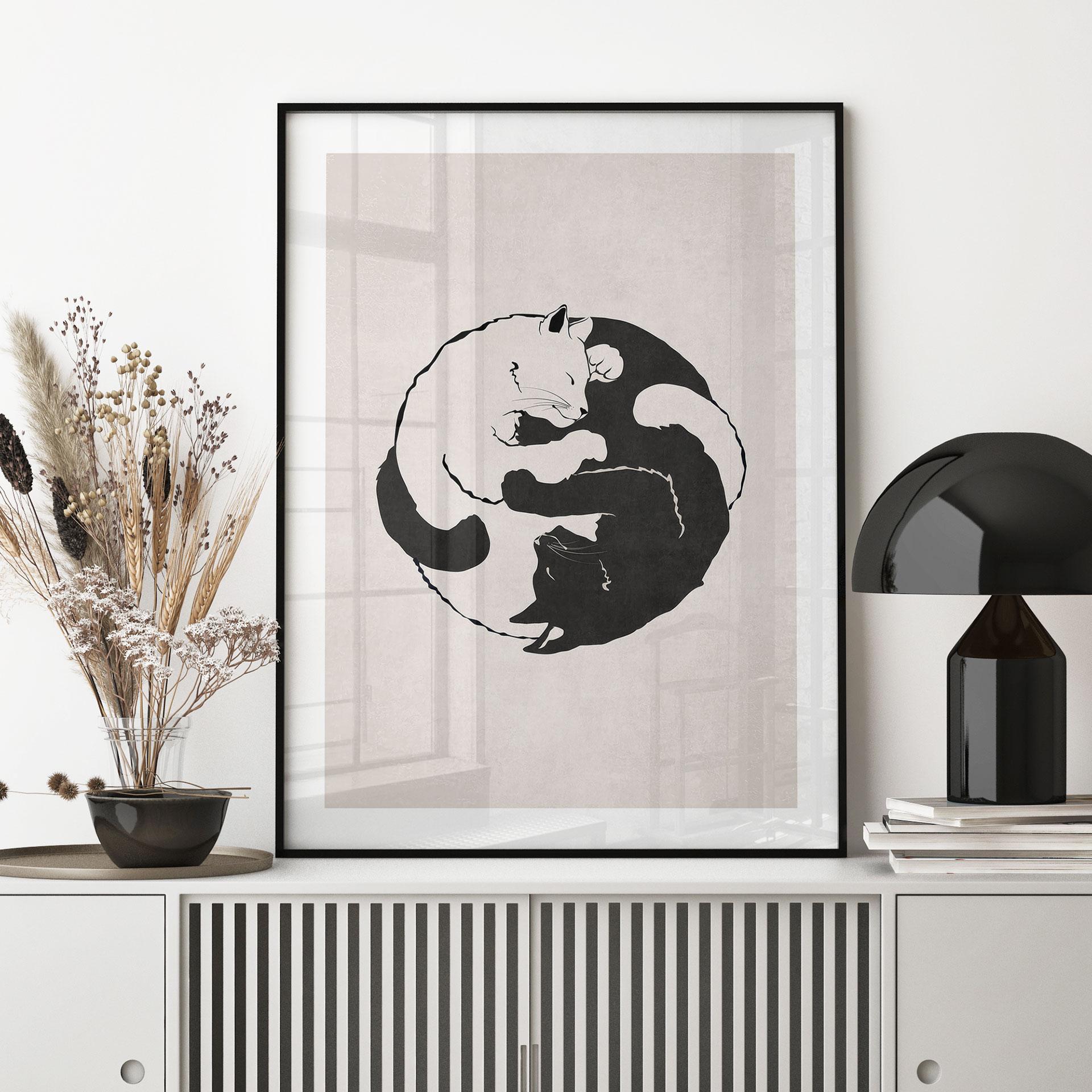 Póster gatos Ying & Yang - Tunaboylu