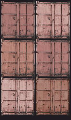 Fotobehang met containers rood, bruin,Afbeelding 2,70 x 1,59 m