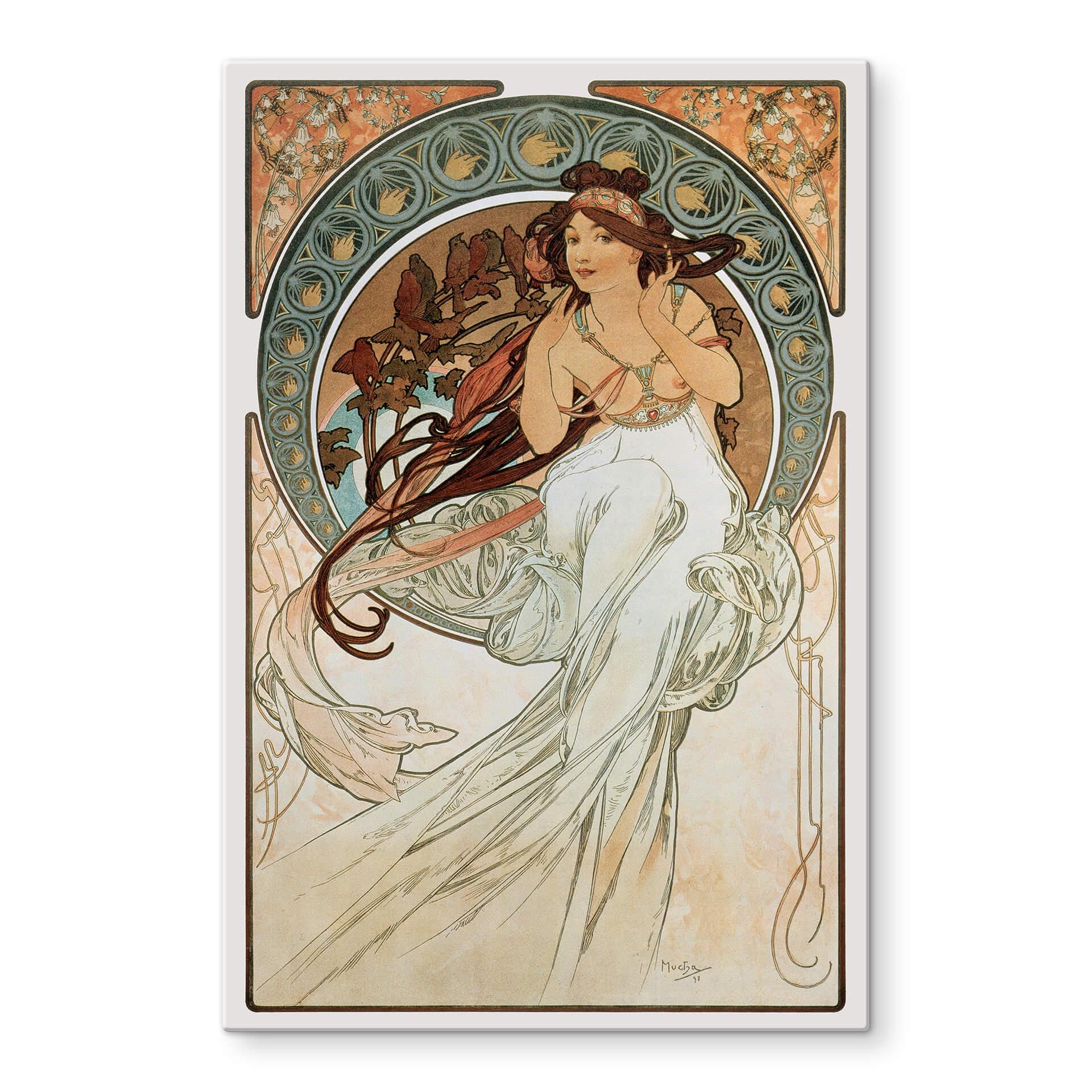 Tableau en verre - Mucha - Quatre arts : La musique