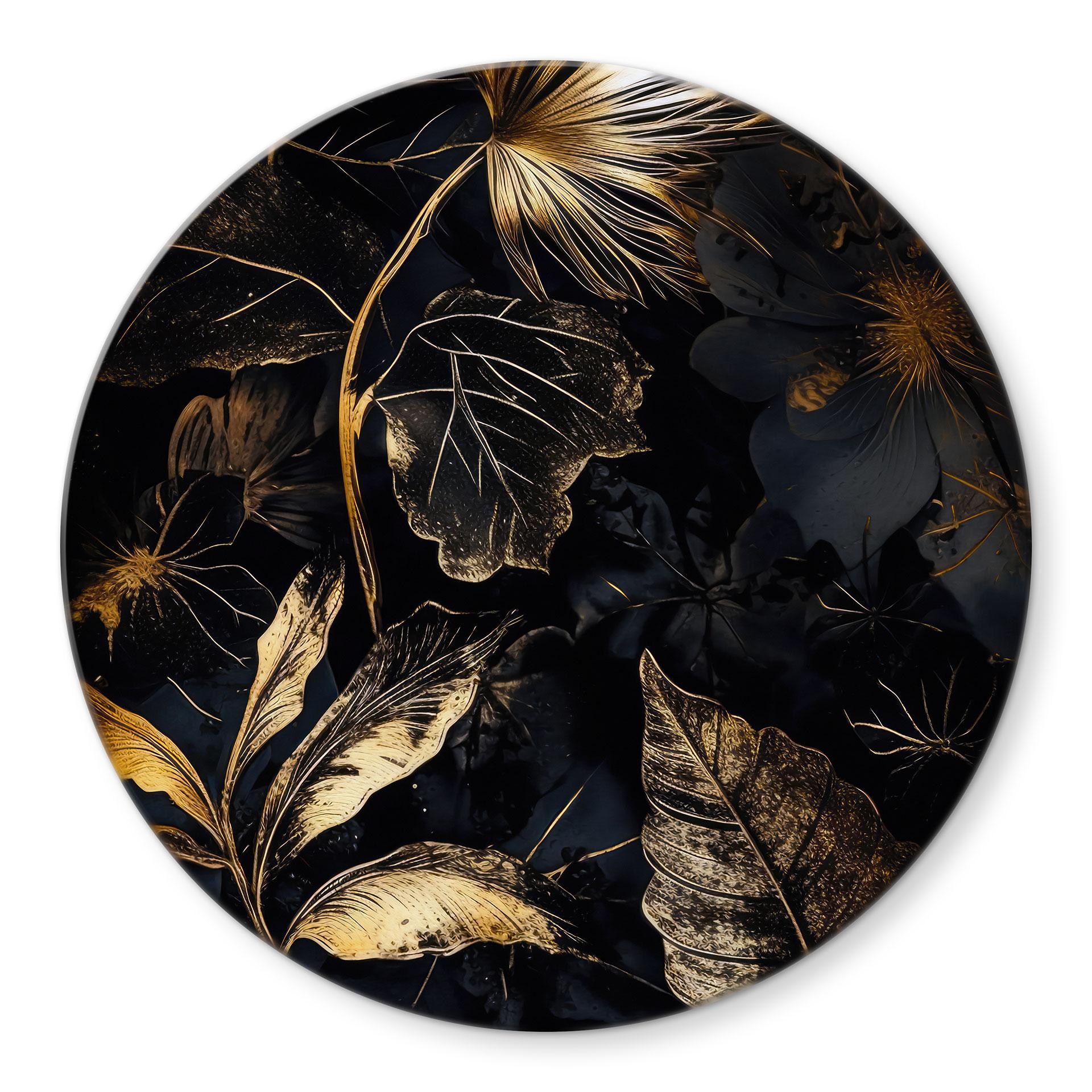 Glasbillede - Planter i natten - Jaszke - Rund