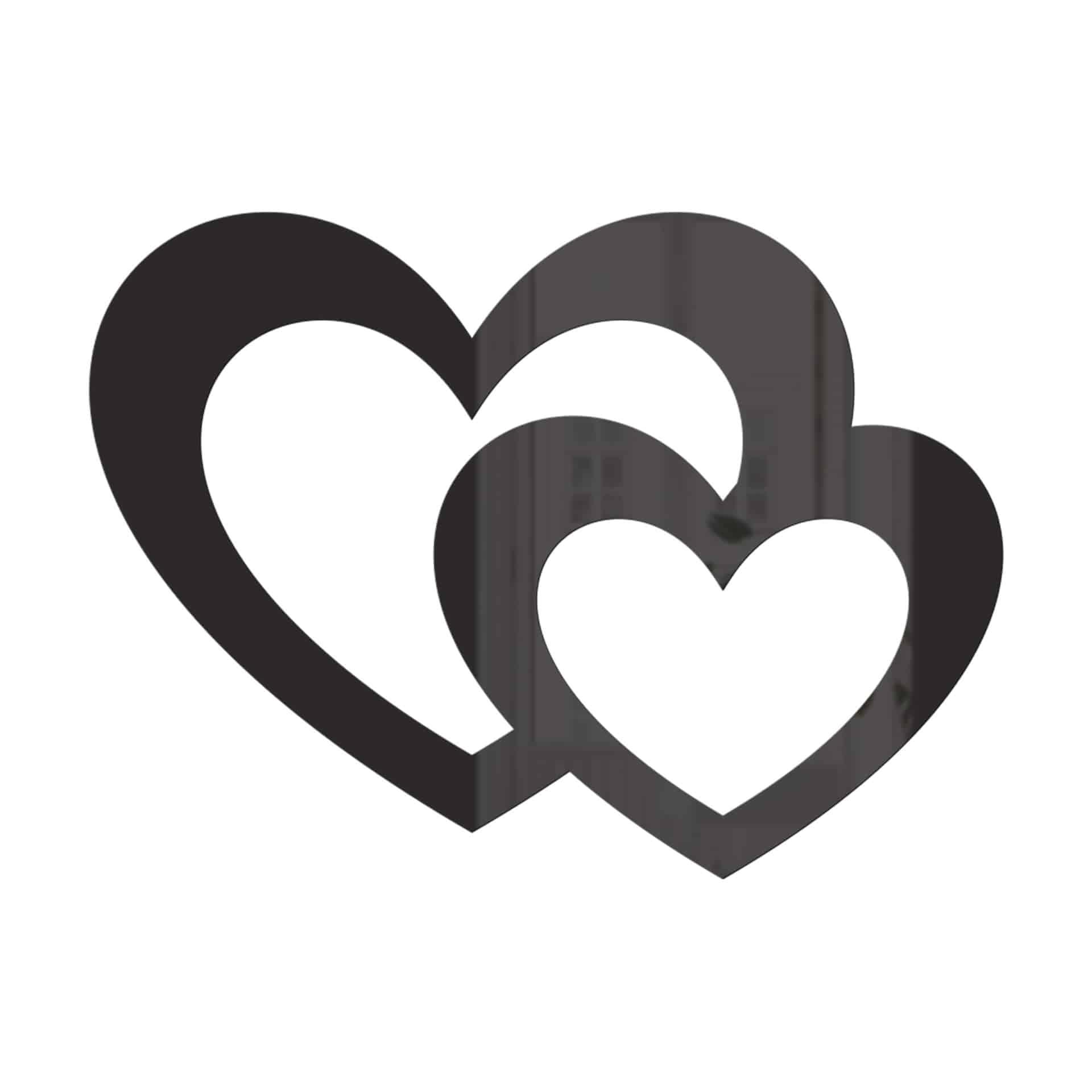 Decoración acrílica doble corazón