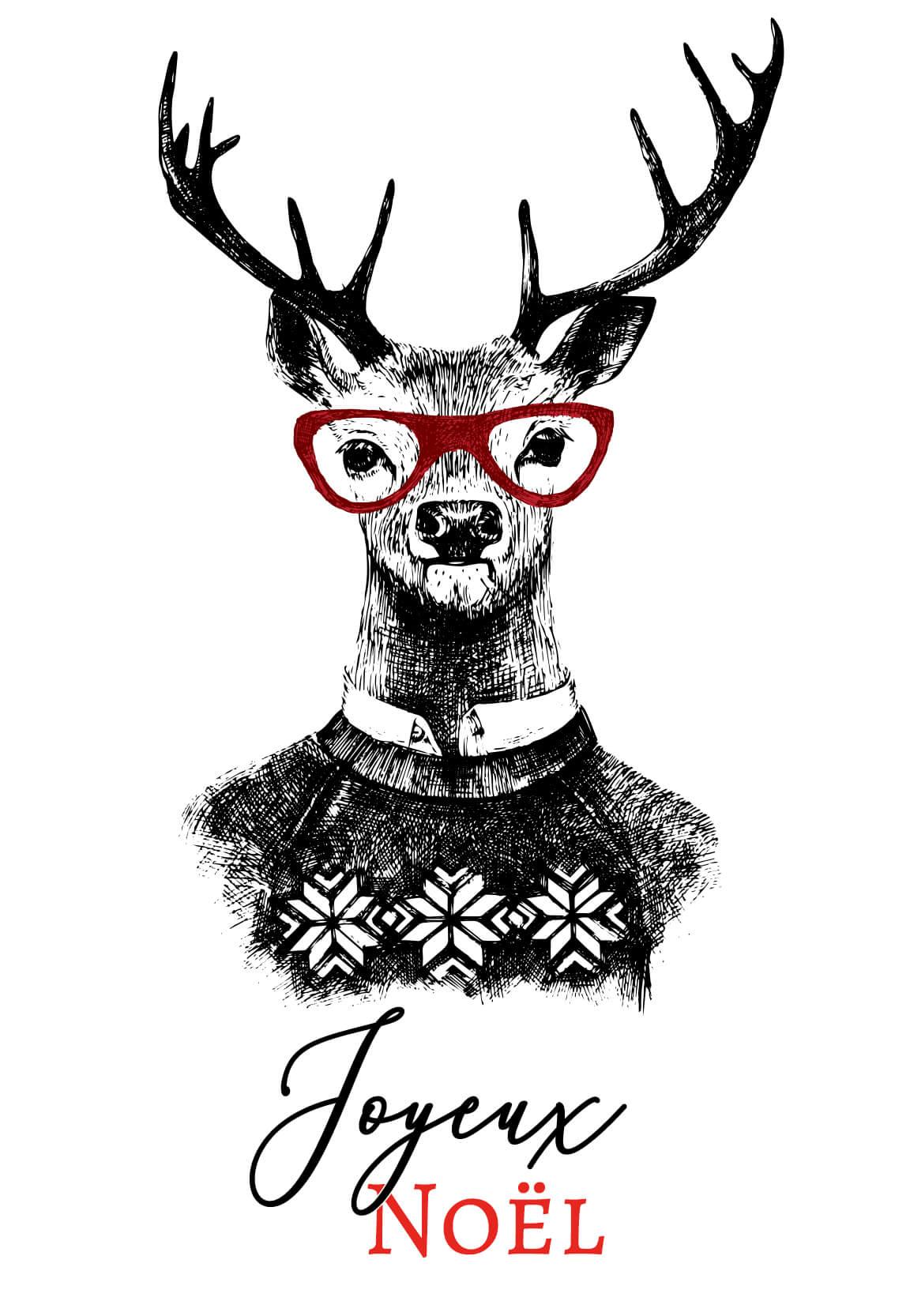 Gutschein Rentier Joyeux Noël