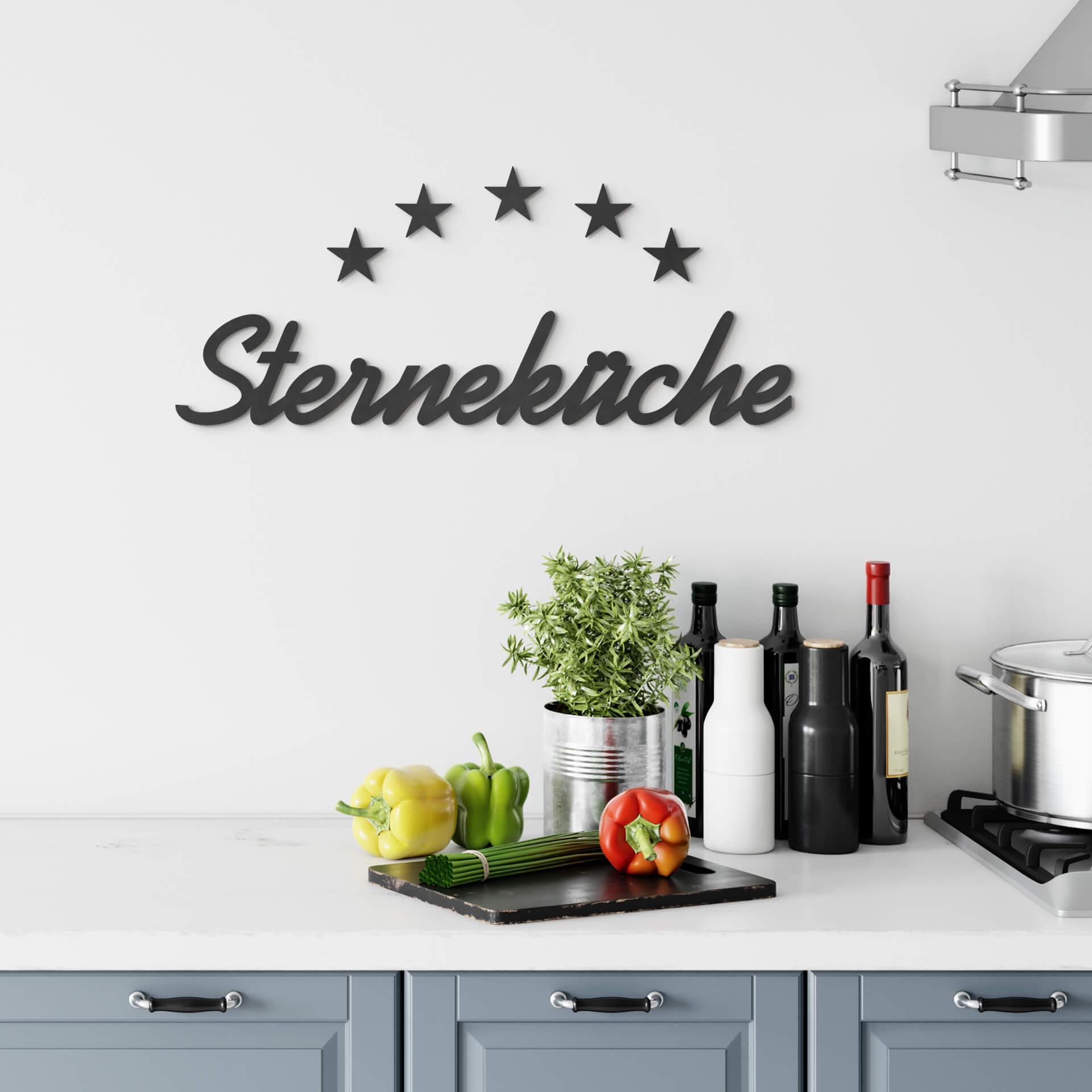MDF-Deko 3D Schriftzug Sterneküche