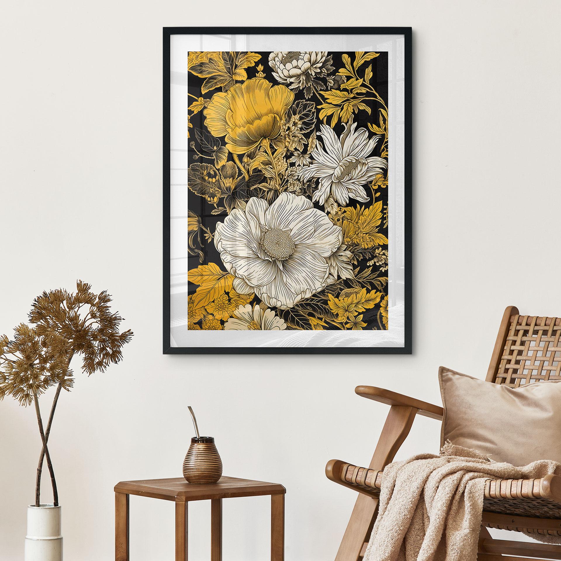 Plakat Blomsterpragt i okker - Jaszke